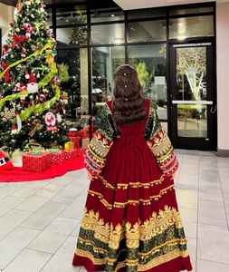 Logo personnalisé Afghan femmes modeste grande taille fête de mariage robe respirant Patchwork dentelle fermeture éclair décoration bas quantité minimale de commande à manches longues - Product Image 2