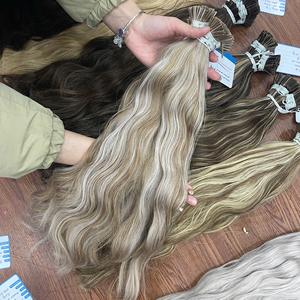 Extensions de cheveux humains en kératine I-tip, lisses naturelles, couleur vietnamienne, prix de gros, prêtes à être expédiées de l'usine - Product Image 2