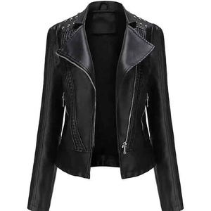 Wholesale Leather Jacket for Women Fashion Leather Jacket Plus Size Leather <b>Tops</b> Lightweight Wholesale Price Leather Jacket - Product Image 1