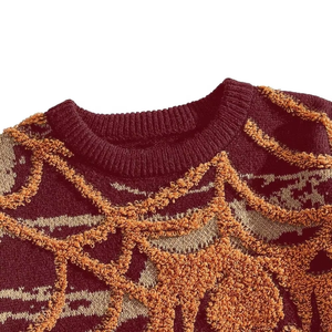 Pull en jacquard acrylique pour homme, logo personnalisé sur le devant, manches longues, tricot d'automne, fabrication OEM personnalisée - Product Image 6