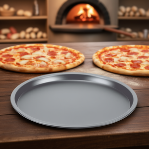 Bandeja para Pizza Antiadherente de Acero Inoxidable Silver Elegance de 32 cm, Grado Comercial para Restaurantes, Herramienta Cuadrada de Metal para Hornear Pizza en Horno - Product Image 3