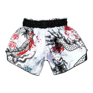 กางเกงขาสั้นมวยไทยขาสั้นผ้าซาตินปักลายพิมพ์พิมพ์โลโก้ได้ตามต้องการ - Product Image 2