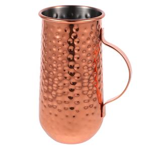 Two-Tone Hammered Copper <b>Tumbler</b> with Smooth Upper Finish and Decorative Band for Daily Drinkware Use - Product Image 6