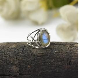 Anillo de piedras preciosas de labradorita genuina, joyería hecha a mano de Plata de Ley 925, anillo de plata sólida, regalo elegante para ella - Product Image 2