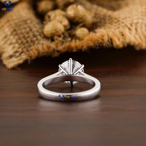 2.00 TDW bague en diamant taille ronde 18k or blanc serti solitaire Cvd/Hpht diamant pierre de laboratoire - Product Image 4