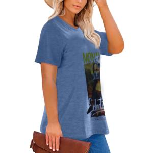 Último estilo Casual de gran tamaño liso transpirable ropa de verano Camisetas de manga corta mujeres de gran tamaño señoras camisa Tops camisetas para niña - Product Image 2