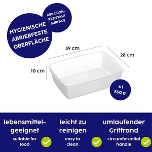 ORNAMIN Contenant Schuer S-6L en plastique de qualité alimentaire, empilable, compatible lave-vaisselle, sans BPA, moulé par injection, usage commercial - Product Image 2