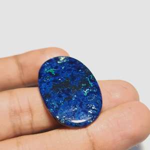 3A + คุณภาพ Cabochons 100% ธรรมชาติ Azurite พลอยหลวมรูปไข่อัญมณีแท้และหินสําหรับเครื่องประดับทําใช้ขายส่ง - Product Image 1