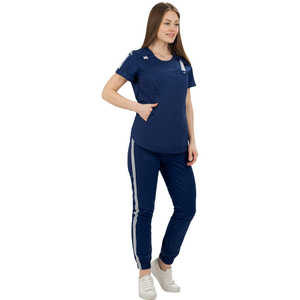 Uniforme d'infirmière à manches courtes décontracté pour femmes personnalisé ensemble de gommage médical extensible en tissu de jersey pour les hôpitaux et les cliniques - Product Image 5