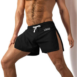 Shorts de sport pour hommes, à séchage rapide, avec fermeture éclair latérale, logo personnalisé, tendance, décontractés, pour la course à pied, le vélo, la salle de sport - Product Image 6