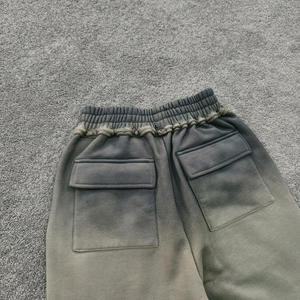 Pantalons de survêtement en molleton 100% coton délavé tendance, style vintage, lavage à l'acide, unisexe, jambes larges, logo personnalisé, pantalons de survêtement évasés - Product Image 4