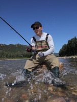 Waders de poitrine en nylon enduit imperméable noir jais Senshuo avec semelle robuste et fermeture éclair rouge, poches utilitaires, pour la pêche en eau salée