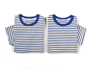 300gsm ผ้าฝ้าย100% สำหรับผู้ชายและผู้หญิงใช้ได้ทุกเพศเสื้อยืดลายทางแบบลำลอง300g สำหรับผู้ชาย - Product Image 3