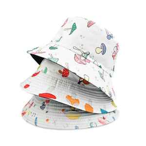 Chapeau seau en coton brodé à bas prix avec logo personnalisé chapeau pêcheur parasol double face - Product Image 1