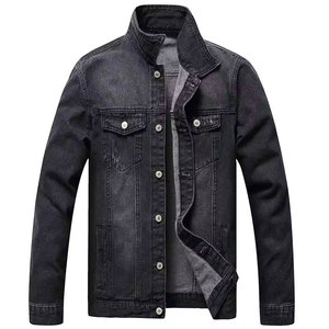 Col rabattu hommes veste en jean grande taille veste en jean utilisation extérieure hommes jean veste d'hiver - Product Image 1