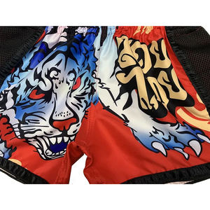 Pantalones Cortos de Artes Marciales Profesionales para MMA, con Estampado Gráfico Personalizado, Elásticos, 100% Poliéster, para Competencia de Kickboxing y Muay Thai - Product Image 3