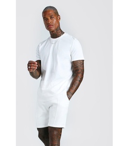 Conjuntos cortos de rizo francés de verano para hombre al por mayor 100% camiseta y pantalones cortos de algodón transpirable Joggers personalizables Conjunto de camiseta corta - Product Image 3