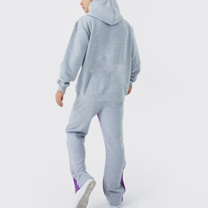 ชุดวอร์มขาบานสำหรับผู้ชายผ้าฟลีซหนาผ้าฝ้าย100% สองชิ้นขนาดใหญ่พิเศษทำจากผ้าทอ - Product Image 5