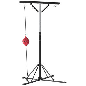 SPORTNOW Support de sac de frappe réglable en hauteur avec 6 barres de renfort en acier, 160x145x175-220 cm, Noir - Product Image 1