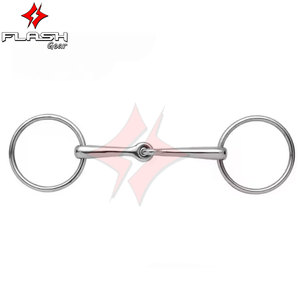Haute qualité sur mesure anneau lâche Snaffle Bit culotte simple articulé incurvé bouche cuivre Bit anneaux en acier inoxydable pour cheval - Product Image 6