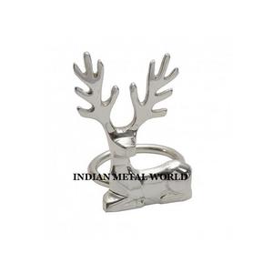 Rond de serviette décoratif de table en métal couleur argent de la meilleure qualité conception de fantaisie forme et taille personnalisées rond de serviette en fer à vendre - Product Image 5