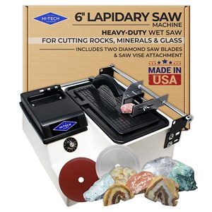 Scie lapidaire électrique de 6 pouces pour la découpe de roches, de pierres et de verre, comprend deux scies de précision de 6 pouces, équipement lapidaire - Product Image 3