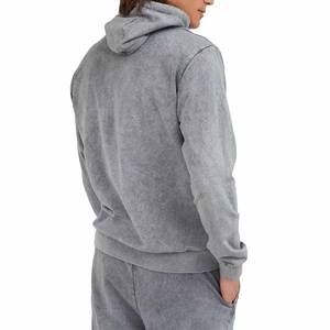 Vente en gros Sweat à capuche uni personnalisé pour hommes et ensemble de survêtement de jogging avec logo décontracté Sweat-shirt Vêtements pour hommes lavage à l'acide ensemble délavé au soleil - Product Image 3