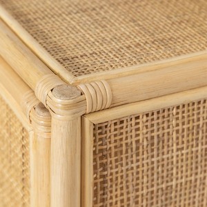 Floating <b>Rattan</b> Nightstands Handmade <b>Bed</b> Side Wall Hanging Nightstand Cabinet for Bedroom Decoration - Product Image 3