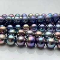 Perles d'eau douce rondes arc-en-ciel de qualité naturelle AAA certifiées GIA, pour la fabrication de bijoux, collier