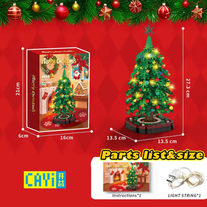 <span class=keywords><strong>2025</strong></span> năm mới chiếu sáng giáng sinh vui vẻ xây dựng cây khối đặt tuyết trang trí phòng gạch đồ chơi trẻ em sinh nhật Xmas Quà Tặng - Product Image 6