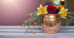 Copper Ring Shaped and Brass Handle Mug Design Moscow Mule Beer Mug <b>Cup</b>, Best for Beer Cocktail Parties And Gifts - Product Image 6