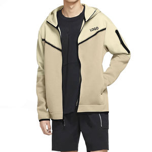 Sudadera con capucha y cremallera de talla grande personalizada para hombre, chaqueta extragrande de invierno de algodón y poliéster de manga larga con diseño estampado - Product Image 2