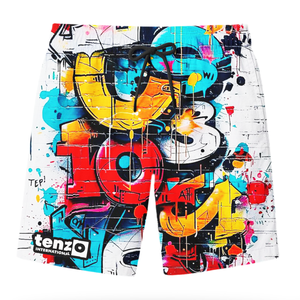 กางเกงขาสั้นออกกำลังกายผู้ชาย ผ้าโพลีเอสเตอร์ แห้งเร็ว เอวยางยืด มีเชือกผูก เหมาะสำหรับการฝึกซ้อม ออกกำลังกาย สตรีทแวร์ แฟชั่น รับสกรีนโลโก้ - Product Image 2