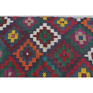 Alfombra Turca de 2.6x8.4 pies, Alfombra Vintage, Alfombra de Lana con Diseño Floral Rojo y Verde - Product Image 5