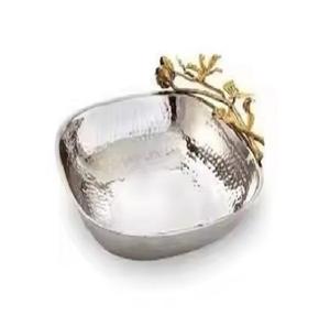 Modern Luxury Custom Round Silver Finished Salad <b>Bowls</b> <b>Disposable</b> Metal Aluminium Brass Steel Serving <b>Bowls</b> - Product Image 3