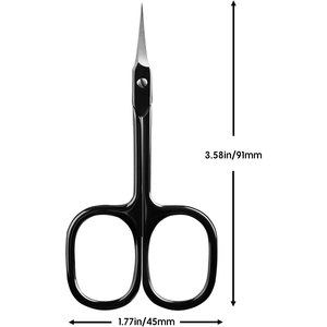 Tijeras Profesionales para Cutículas Extra Finas para Mujeres y Hombres, con Punta Curva Precisa Mejorada para Cejas y Pestañas (Negras) - Product Image 6