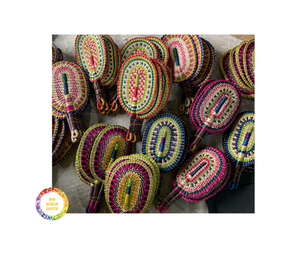 Abanico de mano de algas marinas tejido Natural hecho a mano abanico de mano de algas marinas ventilador decorativo ligero para boda fiesta en la playa - Product Image 5