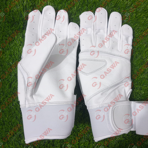 Correa de cuero de vaca Puño Color blanco Antideslizante Agarre fuerte Guantes de bateo de béisbol para juegos de béisbol - Product Image 6