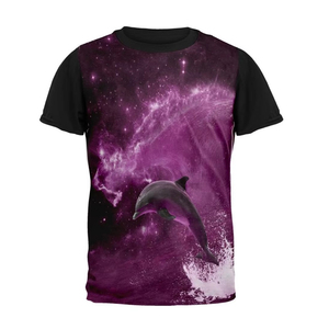 Nueva llegada: Camiseta para hombre con estampado de galaxia, camiseta premium para hombre con diseño de paneles, estilo moderno con bloques de color, ropa casual urbana. - Product Image 1