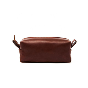 บุรุษที่กําหนดเองกันน้ําหนังแท้เดินทางแต่งหน้าล้างกระเป๋าถุงแป้งกระเป๋าเครื่องสําอางสําหรับผู้ชาย - Product Image 1