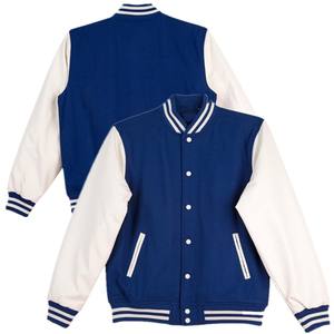 Veste à manches en cuir véritable pour hommes Life Letterman Windbreaker University Jacket Work Baseball Basketball Bomber Varsity Jacket - Product Image 1