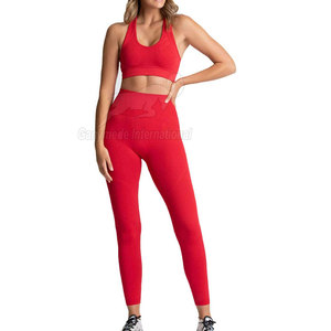 Best Selling Women Yoga Set High Quality Solid Front Logo 2-Piece Eco-Friendly Breathable Wholesale for Adult - Product Image 1