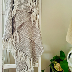 Jeté en coton tissé brossé, fait main, bohème, écologique, poids lourd, toutes saisons, literie de voyage, décoratif, lavage à la main - Product Image 4