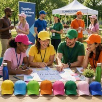 Casquette de baseball promotionnelle personnalisable avec logo, couleur bonbon, 6 panneaux, ajustable, en polyester, chapeau de soleil, casquette publicitaire en gros pour équipe