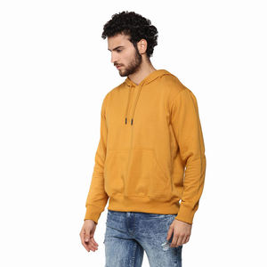 Sudadera con Capucha para Hombre, Color Dorado Amarillo, de Invierno, Algodón y Poliéster, Manga Larga, Forro Polar, Ecológica, Resistente al Viento, OEM - Product Image 6