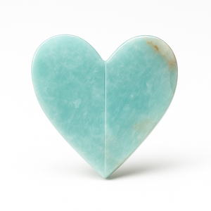 Estatuilla de corazón 3D de amazonita, piedra preciosa pulida hecha a mano para Feng Shui, regalo de Reiki curativo y decoración del hogar - Product Image 1