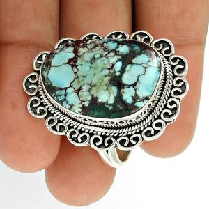 2024 Sterling Silver 925 <b>Ring</b> Fancy Shape Turquoise Gemstone Handmade Indian <b>Rings</b> Silver Jewelry Natural Gemstone Fine Jewelry - Product Image 5