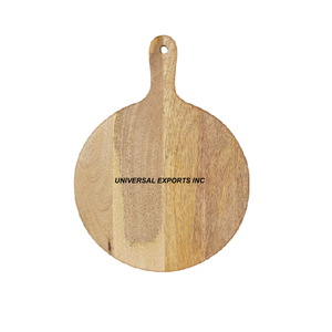 Planche à découper en bois fini naturel forme ronde bloc à découper de luxe classique élégant nouvelle planche à découper en bois - Product Image 1