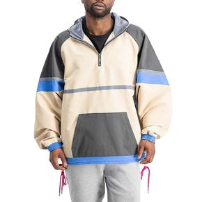 Veste coupe-vent matelassée en toile décontractée pour homme, avec logo personnalisé, légère, imperméable, cordon de serrage, blocs de couleur, fermeture éclair, hiver 2026 - Product Image 1