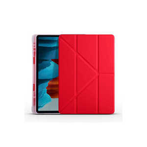 Funda de cuero roja plegable en tres partes SAFA con soporte para lápiz para Galaxy Tab S7 Plus T970 - Product Image 6